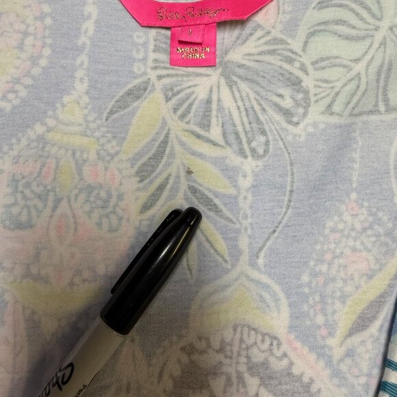 Lilly Pulitzer Jessalynn Romper Blue Peri Lapis Lantern L EUC - Picture 12 of 16